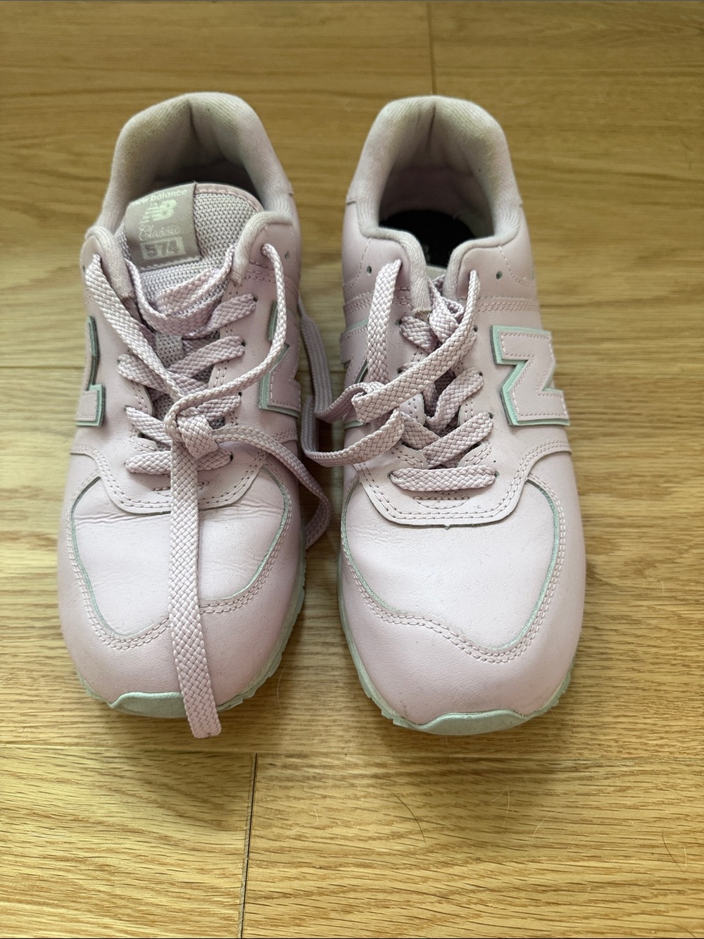 New Balance 574 Pink Lace-Up Sneakers